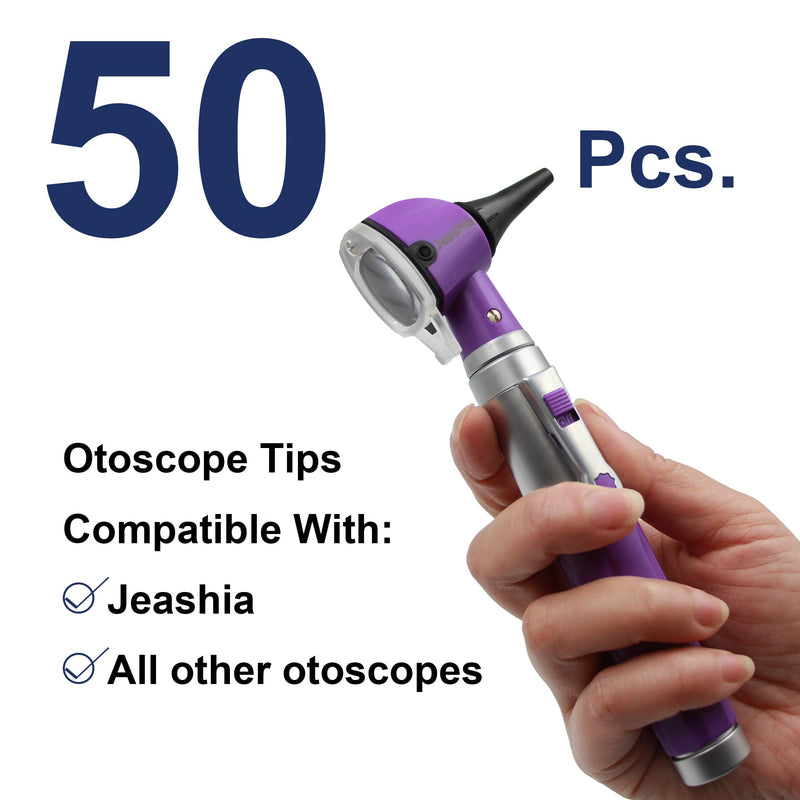 Disposable Otoscope Covers, 50-Pack Universal Ear Specula Tips with 2.75mm & 4.25mm Sizes (25 Each) for Adults & Children, Fit All Major Otoscope Brands