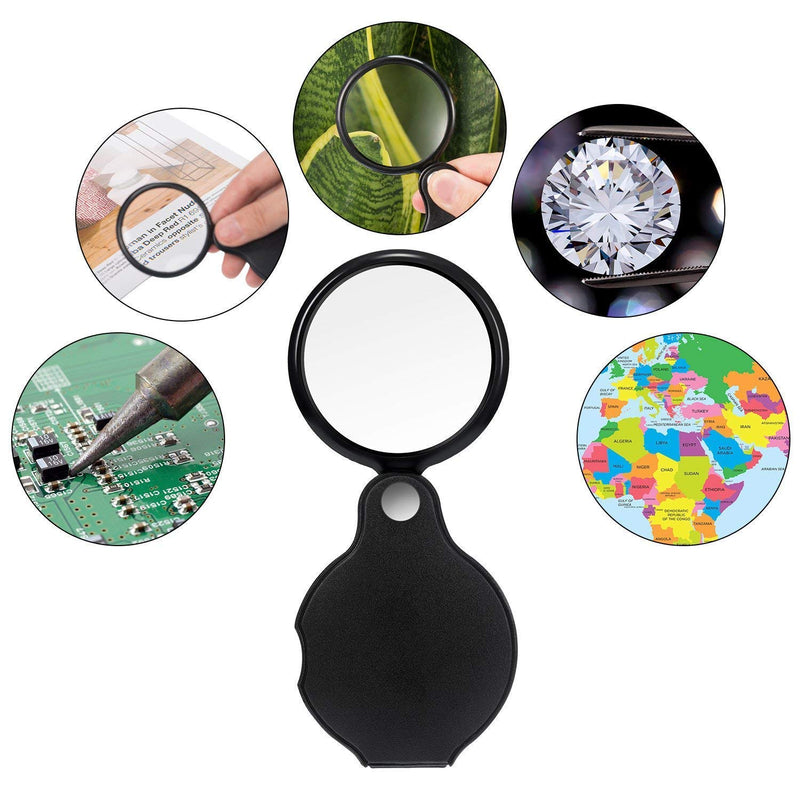KINGMAS Mini 60X LED Microscope, Pocket Microscope Magnifying Glass Microscope for Jeweler Adjustable Magnifying Glass with UV Light