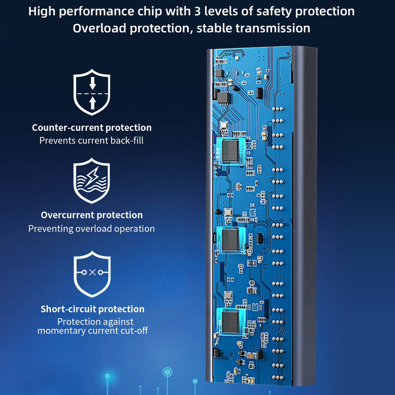 Boost Your Device Performance With Our Aluminum USB 3.0 Hub! 10-Port Splitter for Seamless Connectivity - 7 High-Speed Data Transfer, 2 Intelligent Charging, 1 PD Charging hub-9port+1pd