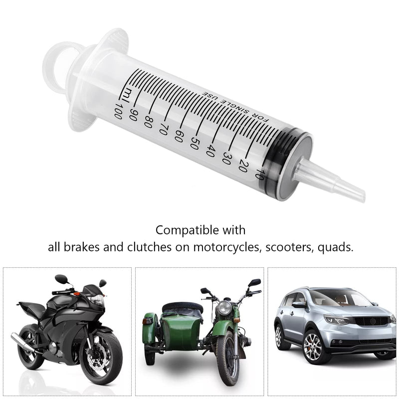 Brake Bleed Kit, Hydraulic Disc Clutches Bleeding Kit 100ML Syringe 50cm Hose Oil Fluid Extractor Bleeder Tool Universal for Motorcycle Motorbikes Scooters Quads Brake System Repair Maintenance