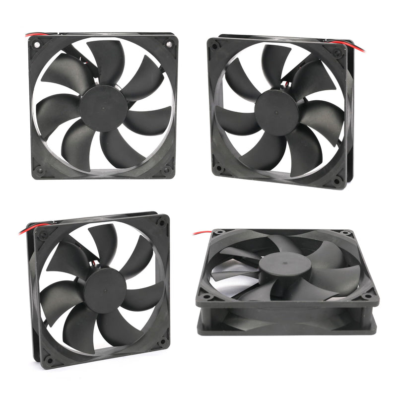 12025 Cooling Fan 120x120x25mm DC 12V Exhaust Fan 2Pcs Dual Ball Bearings Brushless 2Pin XH2.54 2700RPM