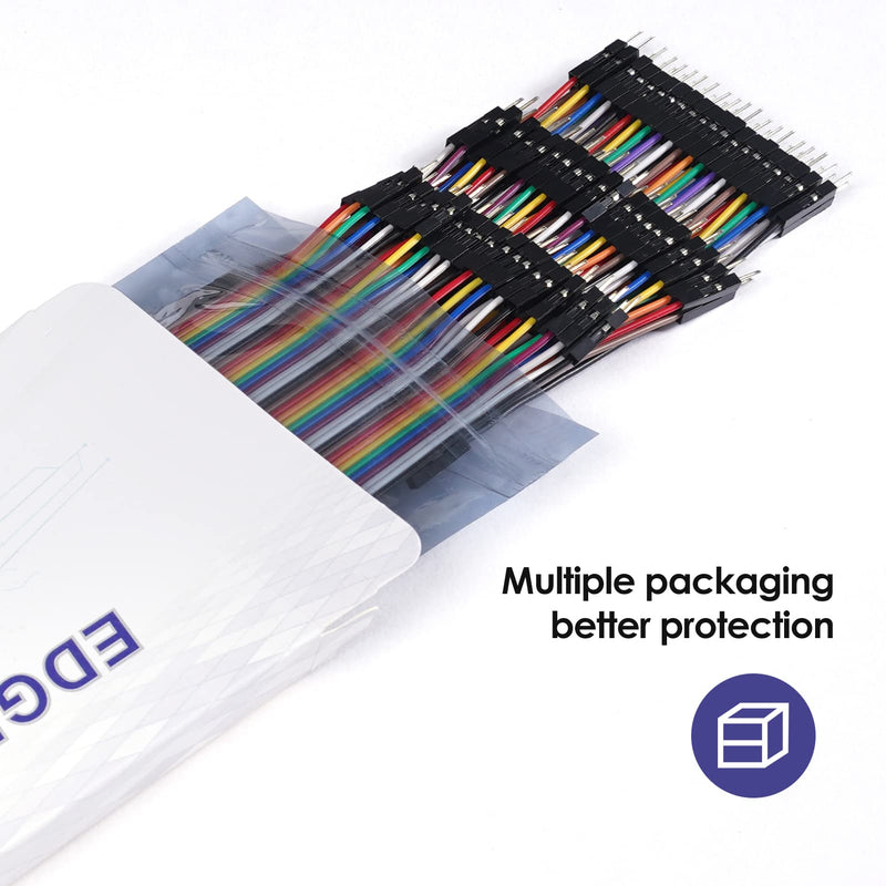 120pcs 100cm Dupont Wire Female to Female Breadboard Jumper Wires 39.4 inch 1pin-1pin 2.54mm Connector Multicolored Ribbon Cables DIY Wires Length 10 15 20 30 40 50 100cm Optional 39.4 inch (100cm) 120pcs Female to Female