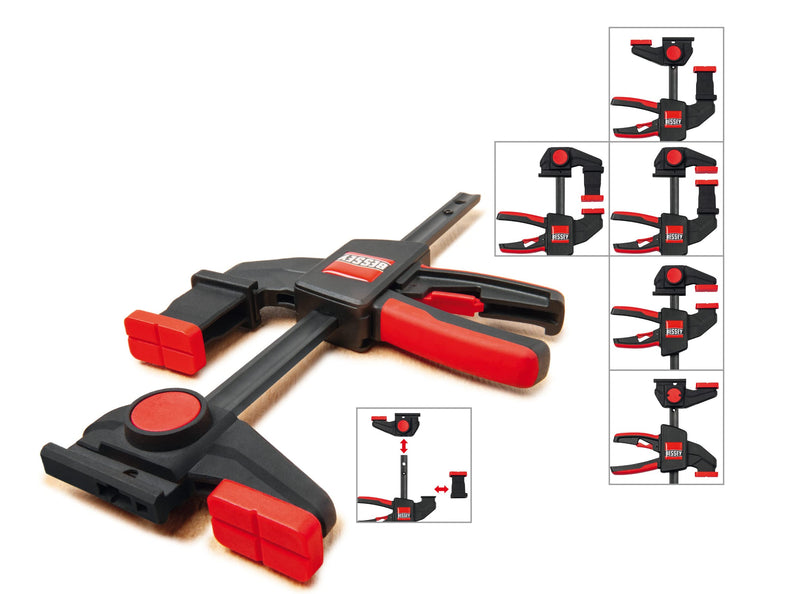 BESSEY EZR-SET, 6 In., One Hand Table/Track Clamp, Multi-Use 6 In. Ergonomic, Unique