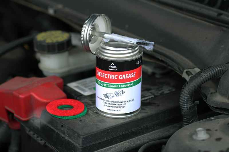 AGS Automotive Solutions Brush Top Can Dielectric Silicone Grease Compound for All Electrical Components and Connectors, 4oz, Percise and Easy Application