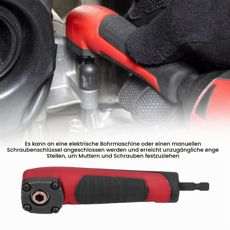 Shockwave Right Angle Adapter, Multifunctional Red 90 Degree Impact Driver Drill Adapter, Right Angle Drill Attachment Adapter