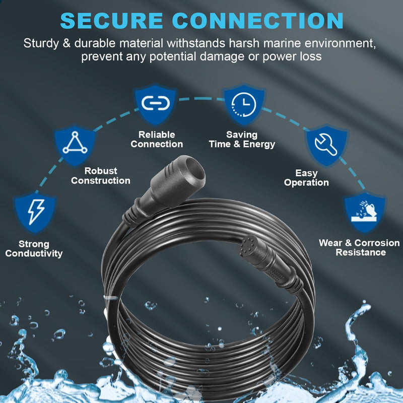 Bonbo 000-14414-001 Extension Cable 10' for Lowrance TripleShot/SplitShot Transducers and Hook2 Series Fishfinder, 10FT Transducer Extension Cable