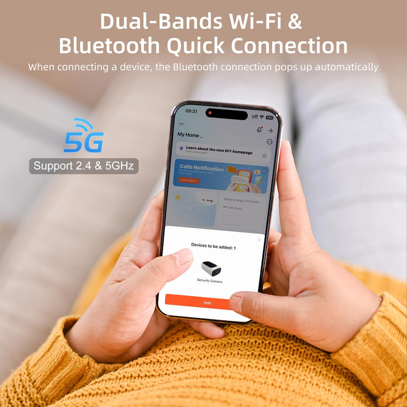 2K Solar Camera Outdoor Wireless, 5/2.4Ghz WiFi Cameras for Home Security, AI Motion Detection, Color Night Vision, Two-Way Audio, Waterproof, Work with Alexa/Google Home, No Monthly Fee(2 Camera) 2-Cam (built-in solar panel