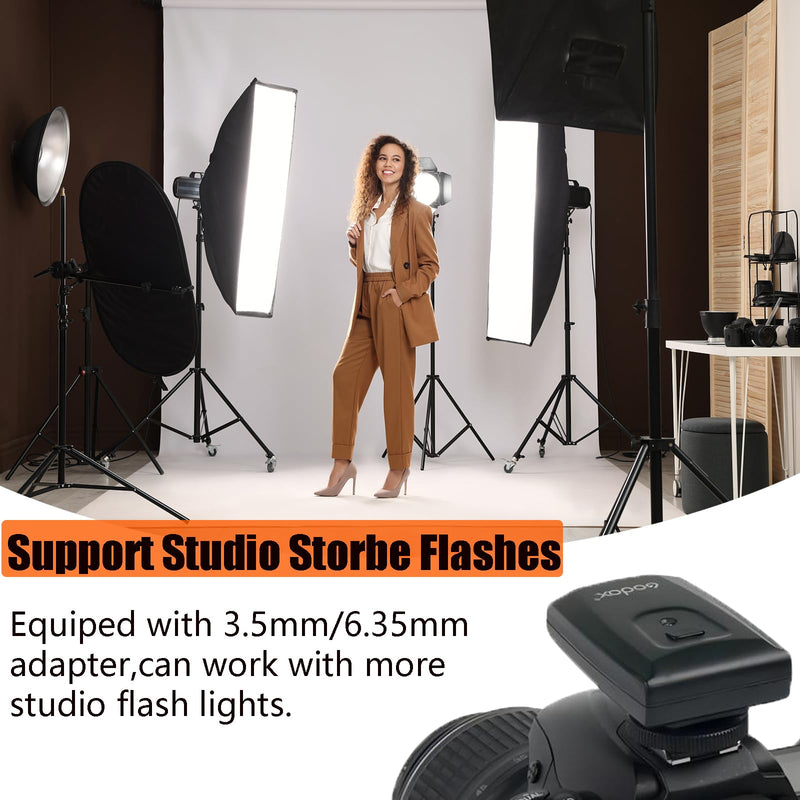 Godox CT-16 Wireless Radio Flash Trigger Receiver Kit,433MHz 4 in 1 Transmitter with 3pcs Receiver Compatible for Canon Nikon Sony Pentax Olympus DSLR Camera Flash Trigger,Studio Strobe Lighting
