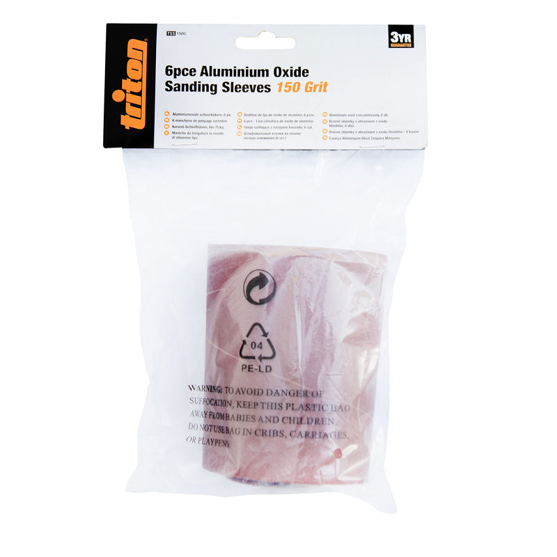 Triton TSS150G corundum sanding sleeves, pack of 6.