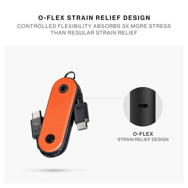 Native Union Pocket Cable 60W – Reinforced Braided USB-C to USB-C Portable Charging Cable – Compatible with iPhone Air, 17e, 17 Pro Max, iPad Pro M5, iPad Air M4, Galaxy S26, Flip/Fold 7 (Oxyfire) Oxyfire