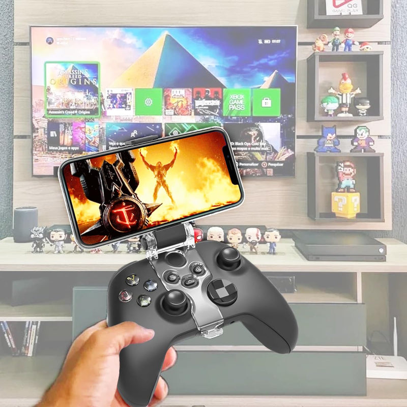 Phone Mount for Xbox Series X Controller, Xbox Series X Controller Mobile Gaming Clip Mobile Phone Holder for Xbox Series X Adjustable Xbox Series S/X Controller Gaming Phone Clamp Black