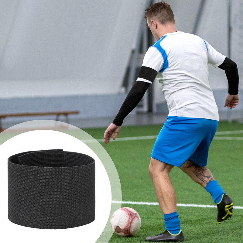 3 PCS Captain Armbands, 7x33 Cm/2.75x13 Inch Black Elastic Arm Band Adjustable Leader Armband Team Sport Armband Soccer Armband Memorial Armband Funeral Mourning Band for Basketball Volleyball Team
