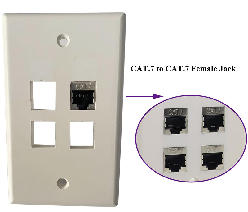 CAT7 Ethernet Panel Coupler RJ45 Keystone Female Coupler Shielded High-Speed Ethernet Wiring Board Connection,for Computers,Monitor Compatible with CAT7/Cat6/Cat5 Plug-in Cables.(10Pack/CAT7) 10