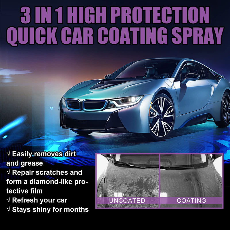 3PCS Newbeeoo Car Coating Spray, High Protection 3 in 1 Spray, 3 in 1 High Protection Quick Car Ceramic Coating Spray, 3-in-1 High Protection Car Spray, 3in1 High Protection Car Coating Spray