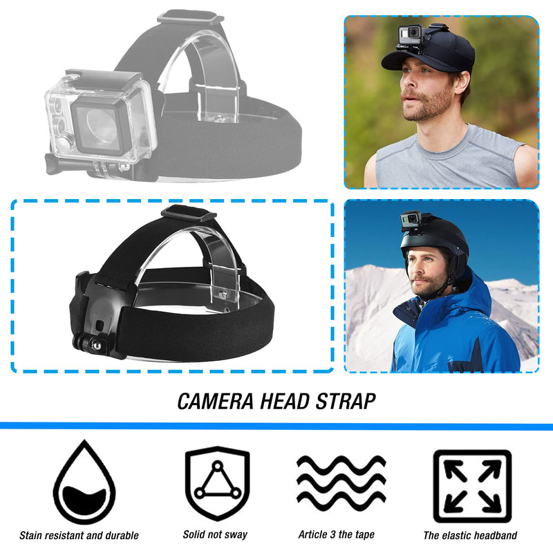 Accessories Kit for Insta360 One X3 X2 X RS R GO 2, Head Strap Mount + Chest Mount Harness + Backpack Clip Holder + 360°Rotating Wrist Strap Compatible for GoPro Hero 12 11 10 9 8 7 Chest Mount Harness for Insta360