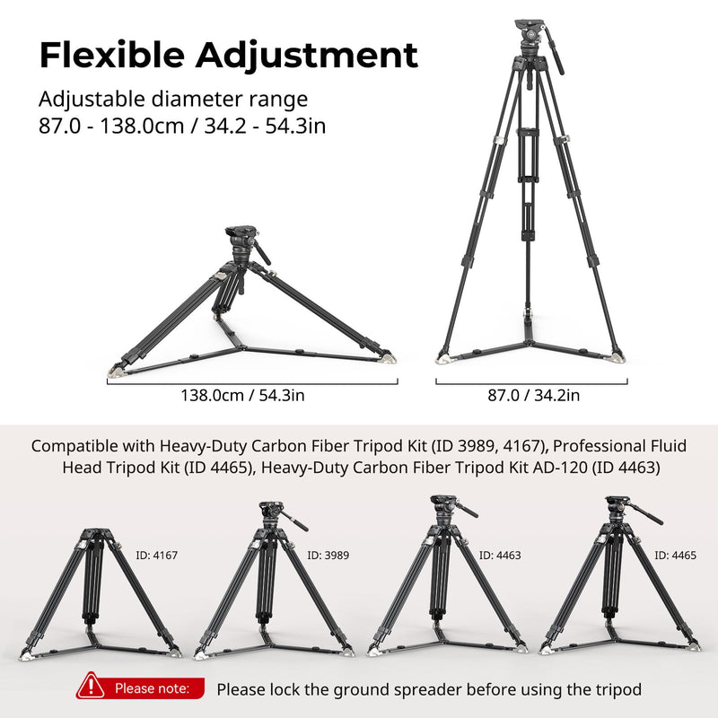 SmallRig Quick Release Ground Level Tripod Spreader for SmallRig AD-100 Heavy-Duty Tripod, SmallRig AD-pro8 Tripod and SmallRig AD-120 Video Tripod, Diameter Range 87-138cm (34.2-54.3in) - 4507