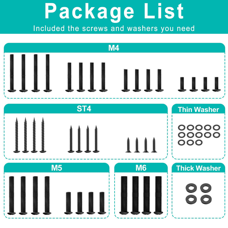 Yaotieci TV Stand Legs Screws Kit for Insignia TV Legs, for Insignia 24" 32" 39" 40" 42" 43" 48" 50" 55" 58" 65" 70" 75" TV Mount Screws Kit with Washers (Note:Not for Wall Mount)