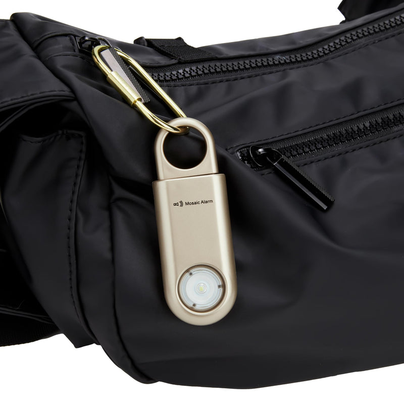 130dB Personal Safety Alarm Strobe Light. Loud Sound Keychain Siren with Carabiner for Women, School Children, Night Runners, Hiking. Bear Alarm Deterrent. SOS Emergency Self Defense Alerts. Glod Gold