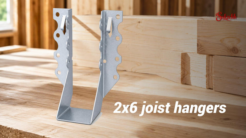 80 Pack 2x6 Joist Hangers, 20 Gauge Galvanized Wood Connectors | Fits Nominal 2 x 6 Lumber, Actual 1-1/2 x 5-1/2 in; Face-Mount Galvanized Brackets for Deck, Floor, Pergola Framing