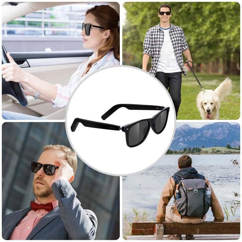 Polarized Smart Glasses for Men Women with AAC Speaker Open Ear Music Touch Control Remote Photo Hand-free Calling, Unisex Audio Intelligent Bluetooth 5.0 Sunglasses, Great Gift for Friends Polarized