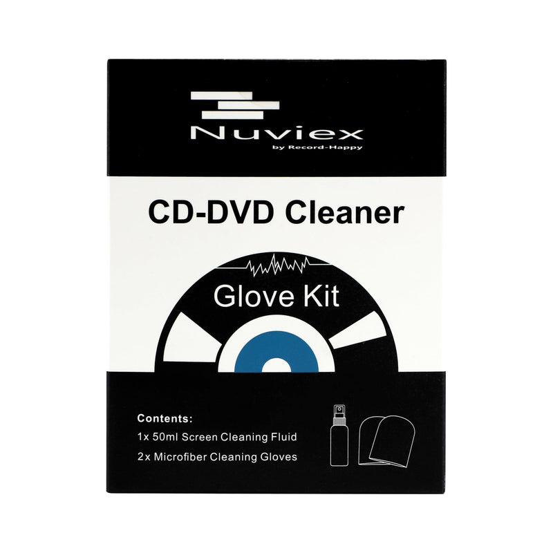 Premium CD Cleaner Cloth Kit - Compact Disc CD-DVD Cleaning Fluid and Microfiber Towel Anti-Static Glove Set