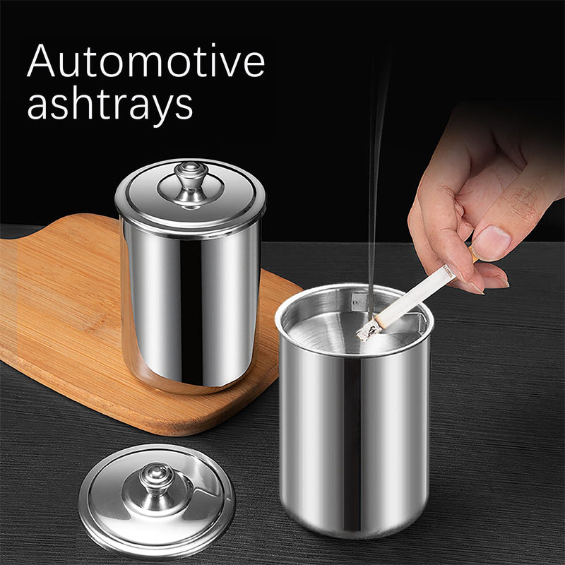 Stainless steel ashtrays, smokeless and odorproof ashtrays for household and automobiles, smokeless ashtrays for indoor cigarettes