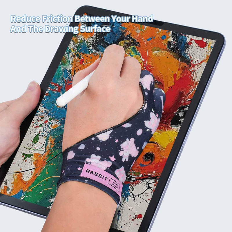 Artist Drawing Glove Art Two Finger Glove Cartoon Print for Drawing Tablet/Pen Display/iPad for Right and Left Hand (Blackpink Glove M)