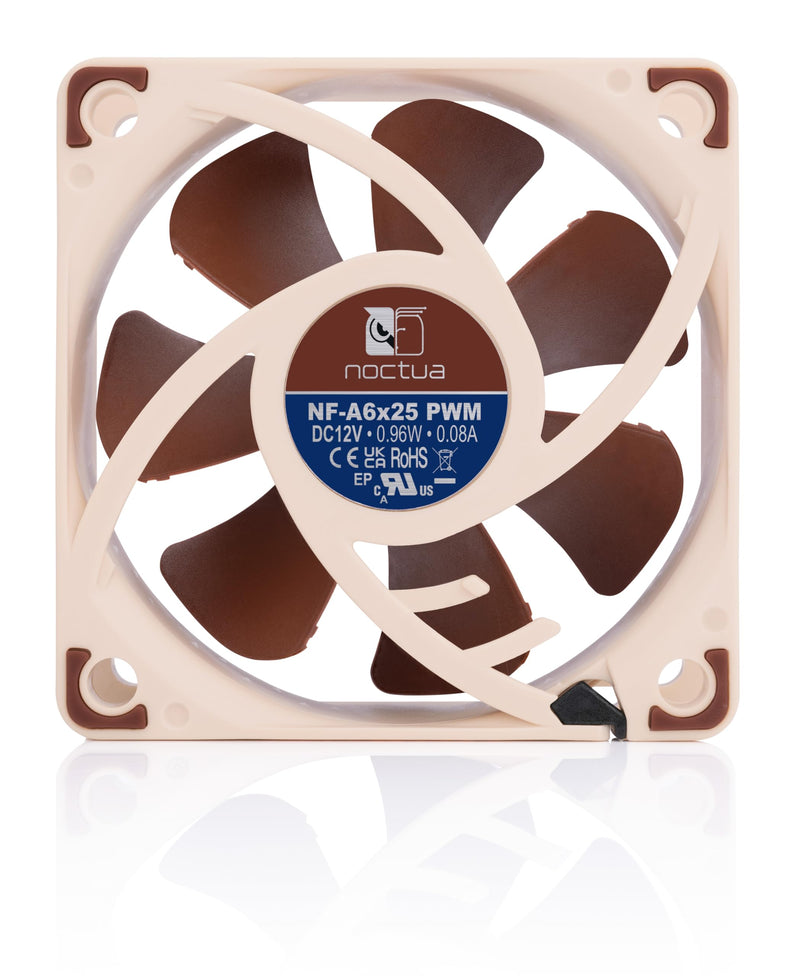 Noctua NF-A6x25 PWM, Premium Quiet Fan, 4-Pin (60mm, Brown) (Pack of 3) 60x60x25mm (Pack of 3)
