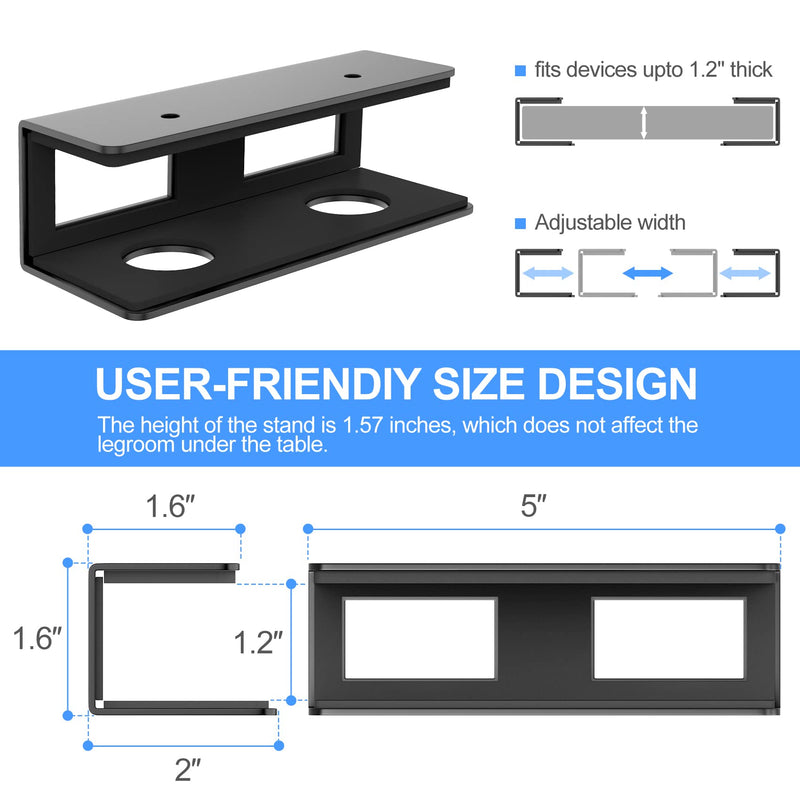 GOME Under Desk Laptop Mount Metal Bracket with Felt Board, Under Desk Laptop Tray Holder Shelf with Screws to Enhanced Stability without Headphone Hook