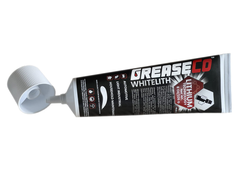 White Lithium Squeeze Tube | Automotive Greases & Lubricants | Grease for Door | Garage Door | Sliding Door | Hinge | Elliptical Grease | Trailer | Hitch Ball Lubricant | NLGI 2 | 8oz | WhiteLith