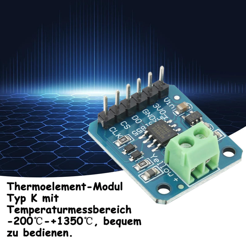 MAX31855 K Type Thermocouple Module, 14-Bit Resolution Pack of 2 | Temperature 200℃~1350℃, SPI port digital output, 0.25°C accuracy, for industrial temperature measurement
