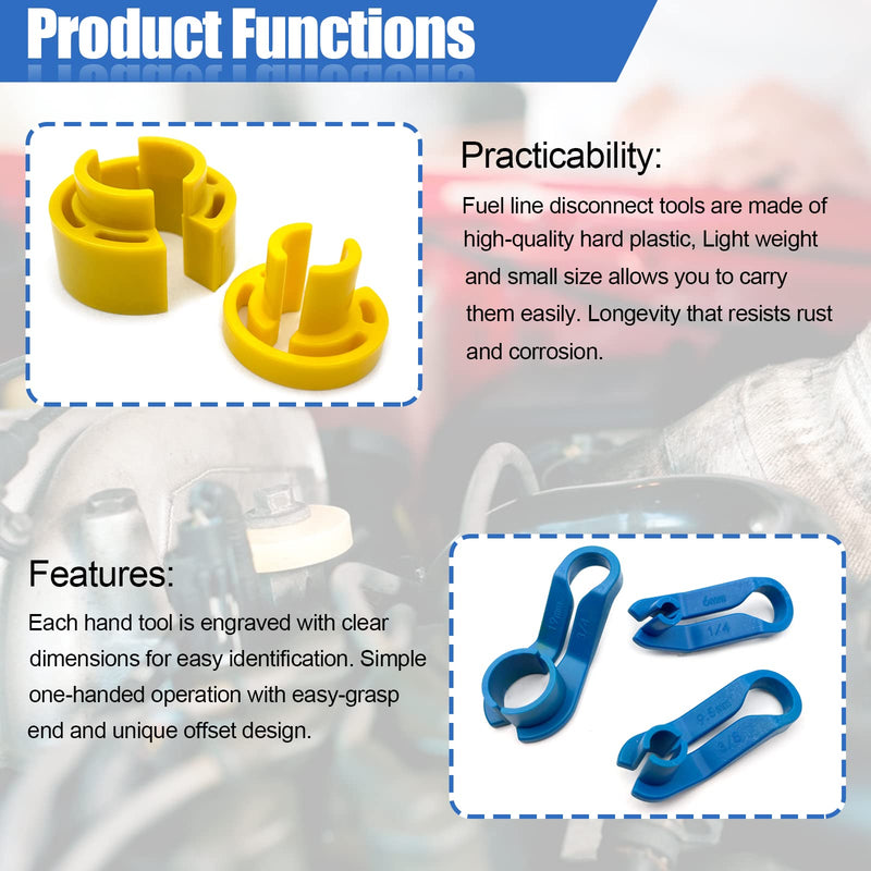 16PCS Car AC Fuel Line Disconnect Removal Tool Set with Storage Box, Valve Core Remover Tool Kit for 1/4 5/16 3/8 1/2 5/8 3/4 7/8 Inch Master Quick Disconnect Tool Kit for Auto Repair Tools