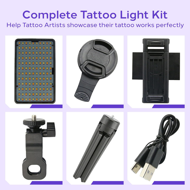 Tattoo Light Kit - Usiriy LED Tattoo Photography Video Lights with LED Beads and CPL Filter Lens Remove Photo Glare Tattoo Equipment and Supplies for Taking Tattoo Photos
