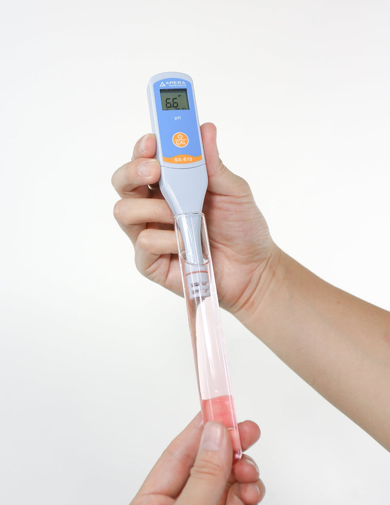 Apera Instruments SX610 Waterproof pH Pen Tester, ±0.1 pH Accuracy, 0-14.0 pH Range, Suitable for Test Tube Testing, Replaceable Probe