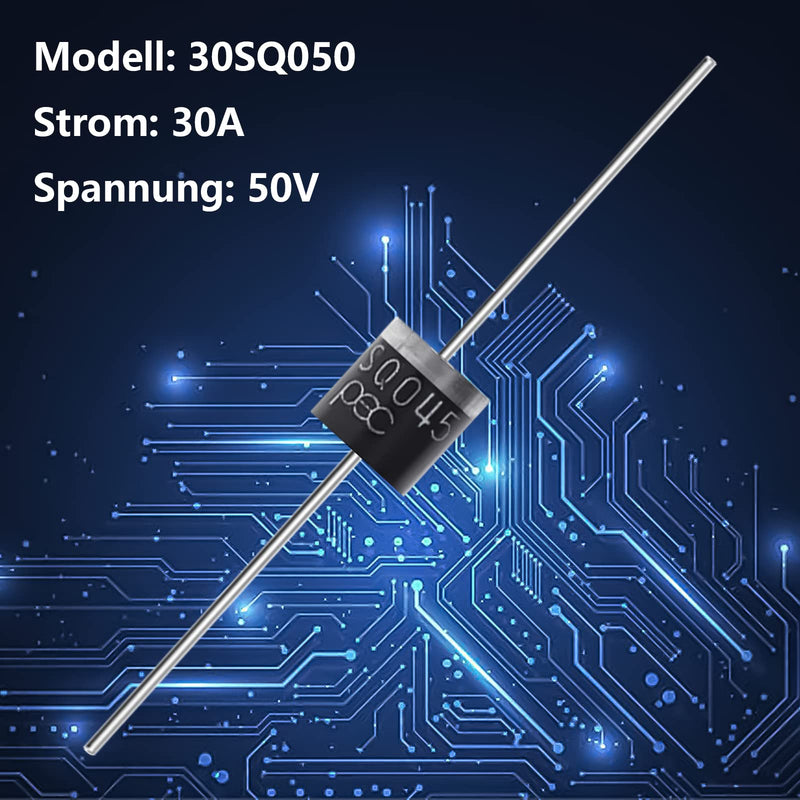 20x Schottky Diode, (30A 50V) Axial 15SQ045 for Solar Panel Parallel Reflow Protection Diodes, High-Voltage Diode, Rectifier for Electronic Components (15SQ045)