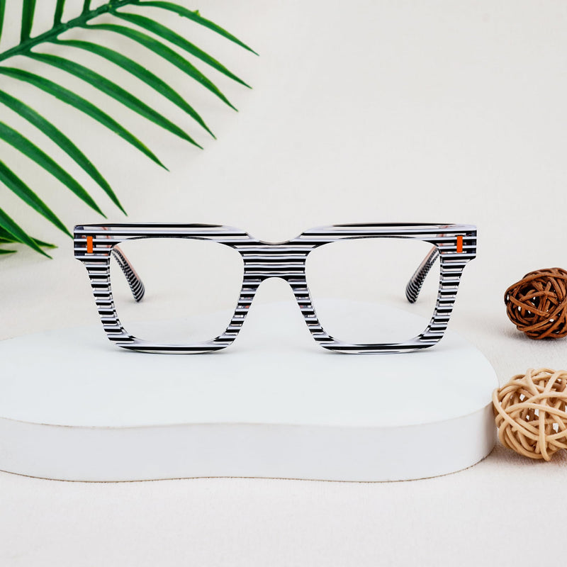 Zeelool Blue Blocking Glasses for Women Chic Fashion Rectangle Eyeglasses Frames Full Eyewear Glasses Anti UV Black Clear Lens