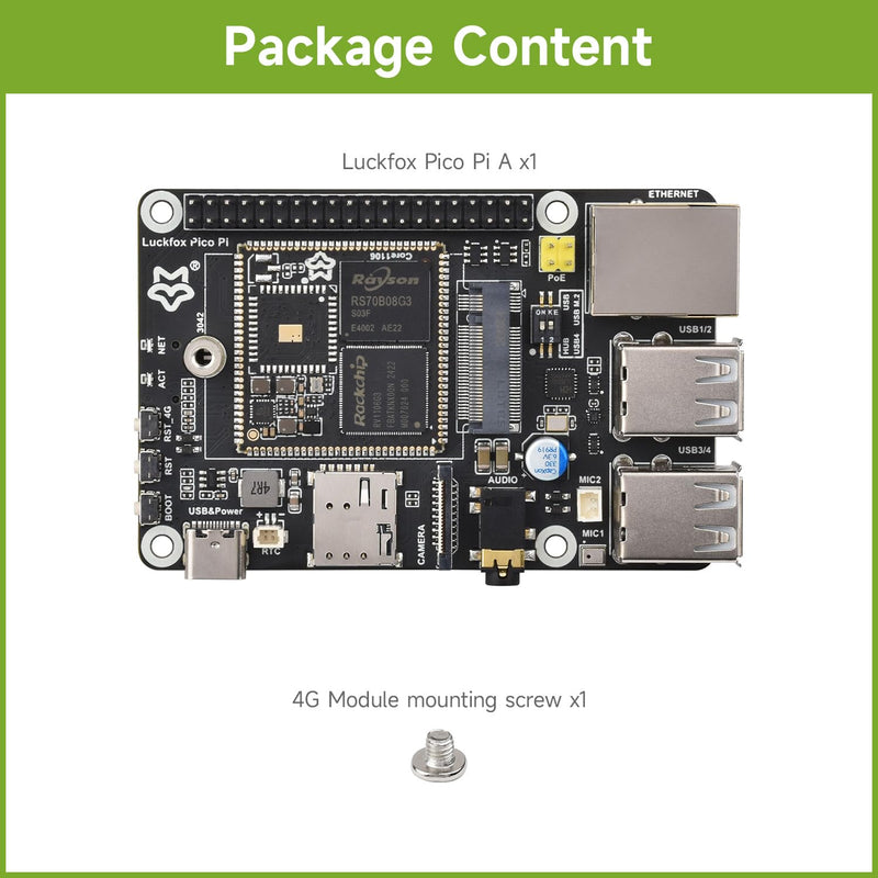 Waveshare Luckfox Pico Pi Linux Micro Dev Board,Core1106, 8GB eMMC, Intelligent Encoding Support, Built-in ISP3.2, Up to 5MP Image Processing, RV1106G3