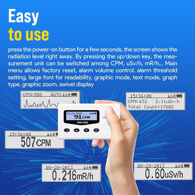 GQ 320S Digital Nuclear Radiation Detector Monitor Meter Geiger Counter Radiation Dosimeter GQ 320S