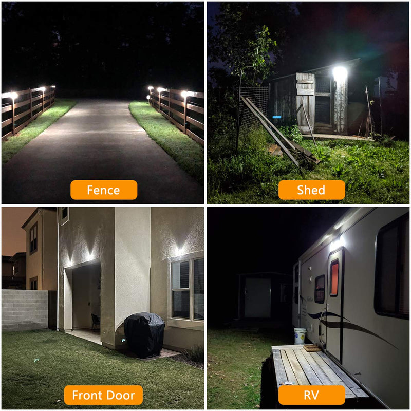 314 LEDs Motion Sensor Outdoor Lights 800LM 6000 K Solar Powered Flood Lights Outdoor IP67 Waterproof with 3 Modes 270° Wide Angle Lighting Security Wall Lights for Outside Yard Garden- 2 Pack