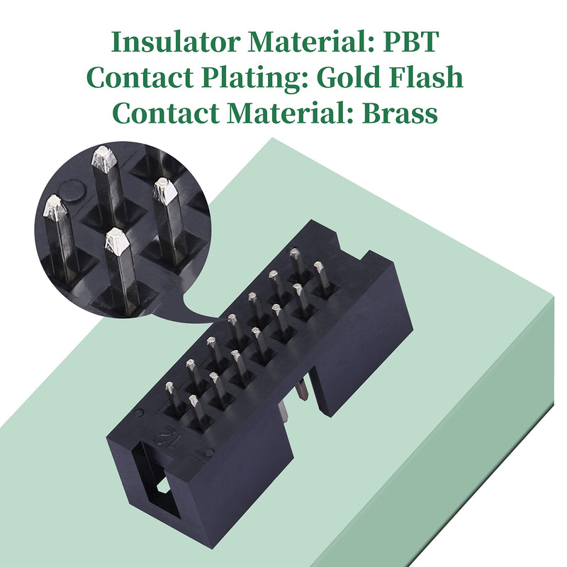 Pzsmocn Pack of 20 IDC 2 x 7 Double Row 14 Pin Box Connector Male Socket Terminals 2.54mm Pitch, JTAG ISP 14 Pin Straight Insert Adapter Socket Terminals for PCB Electronics Projects. 14-Pin 2.54mm Male Socket Terminals