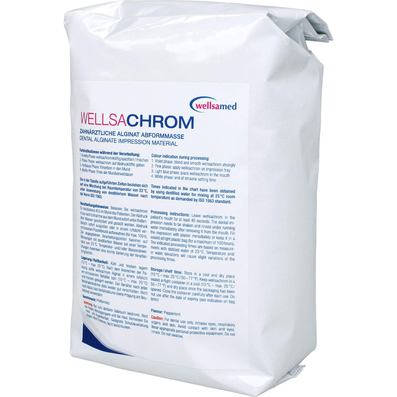 wellsamed wellsachrom dental alginate quick impression material powder 2 minutes impression material dental alginate Chromatic with color indicator 450 g bag