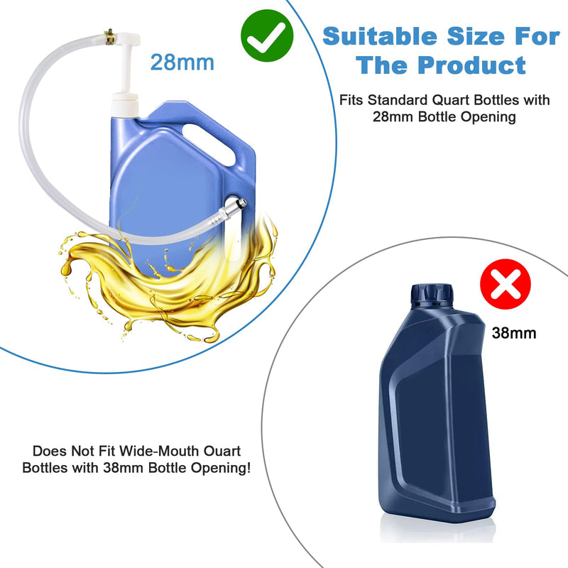 Lower Unit Gear Oil Pump for Standard Quart Bottles, Premium Transmission Fluid Pump, 3/8 Inch Swivel Adapters, 8mm 10mm Adapters, Fit Most Marine Boat Outboard Motors (NOT for Volvo Penta)