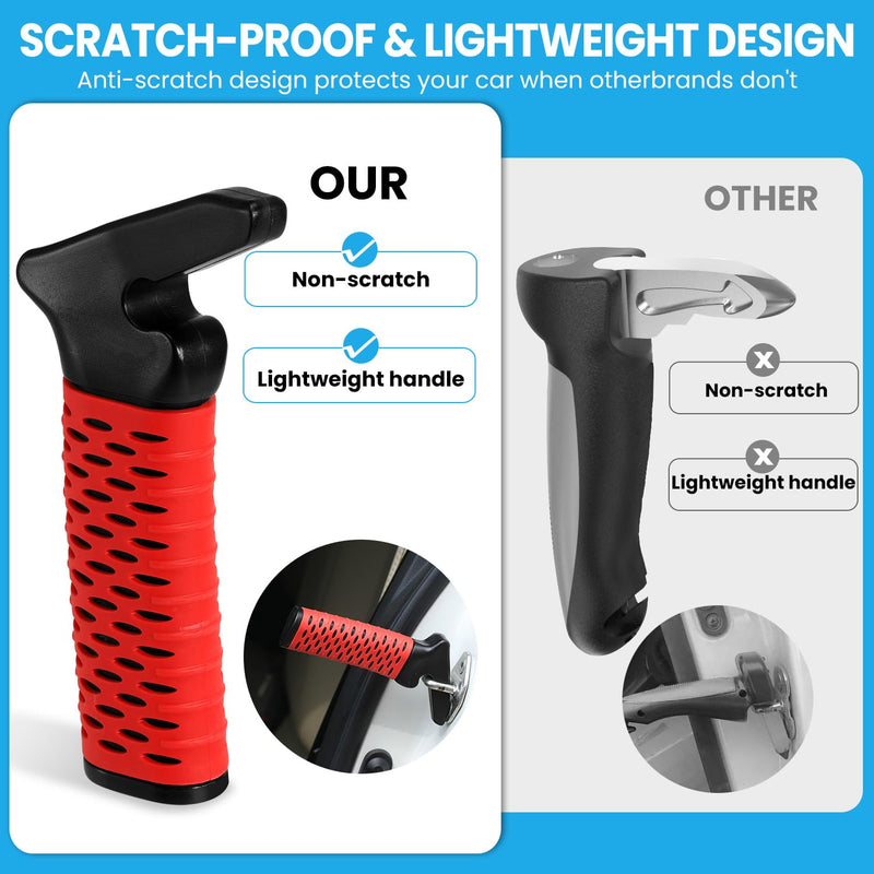 Car Door Handle for Elderly, Car Handle Assist Support Handle, Portable Elderly Assistance Mobility Aids for Getting Out of Car, Auto Grab Cane for Seniors and Handicapped, Red 1 Pack