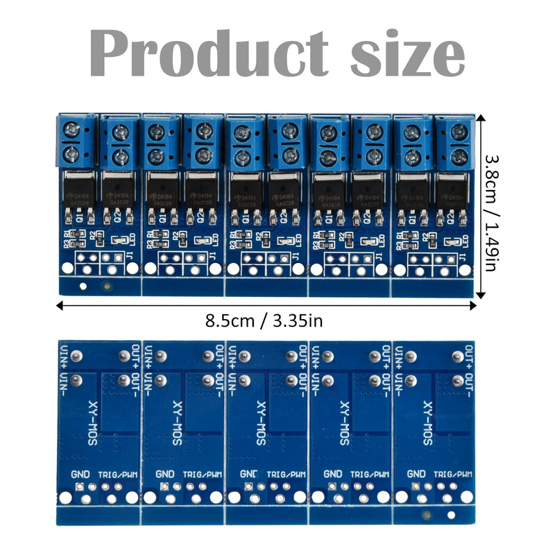 5 pieces driver module, DC 5V-36V 15A (max. 30A) 400W PWM adjustment switch control board motor control board MOSFET trigger switch PWM regulator control board dual high-performance switching driver module