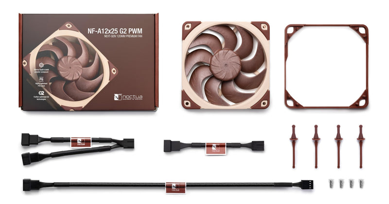 Noctua NF-A12x25 G2 PWM, Premium-Quality Quiet 120mm PC Fan (Brown)