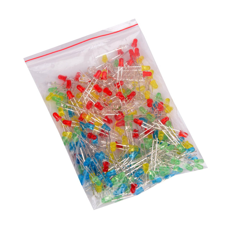 Youmile 250-Pack (5 Colors x 50-Pack) 3mm LED Light Diode Lamp Diffuse Assorted Kit (White Red Green Blue Yellow)