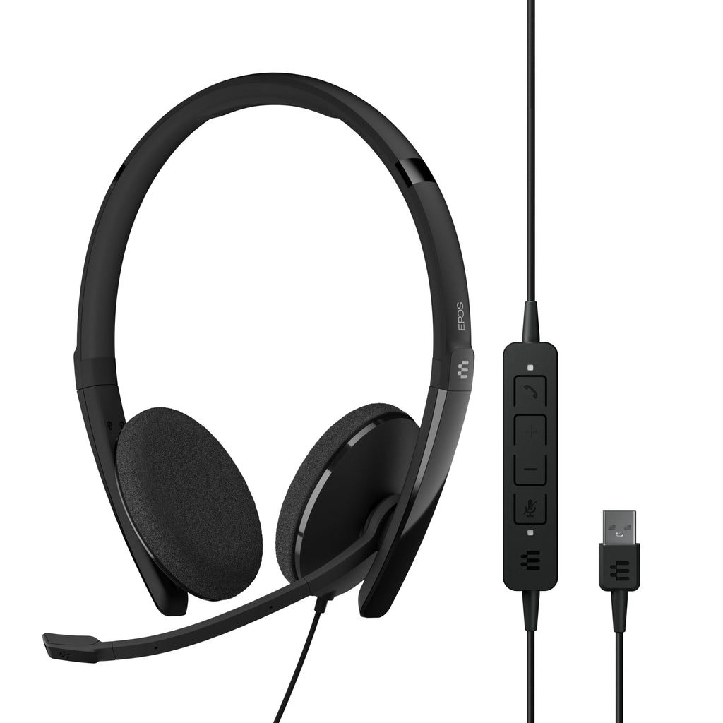 EPOS Adapt 160 USB II - Wired, Double-Sided, UC Optimized Headset with USB Connectivity - Superior Stereo Sound - Enhanced Comfort - Call Control - Black Universal On ear