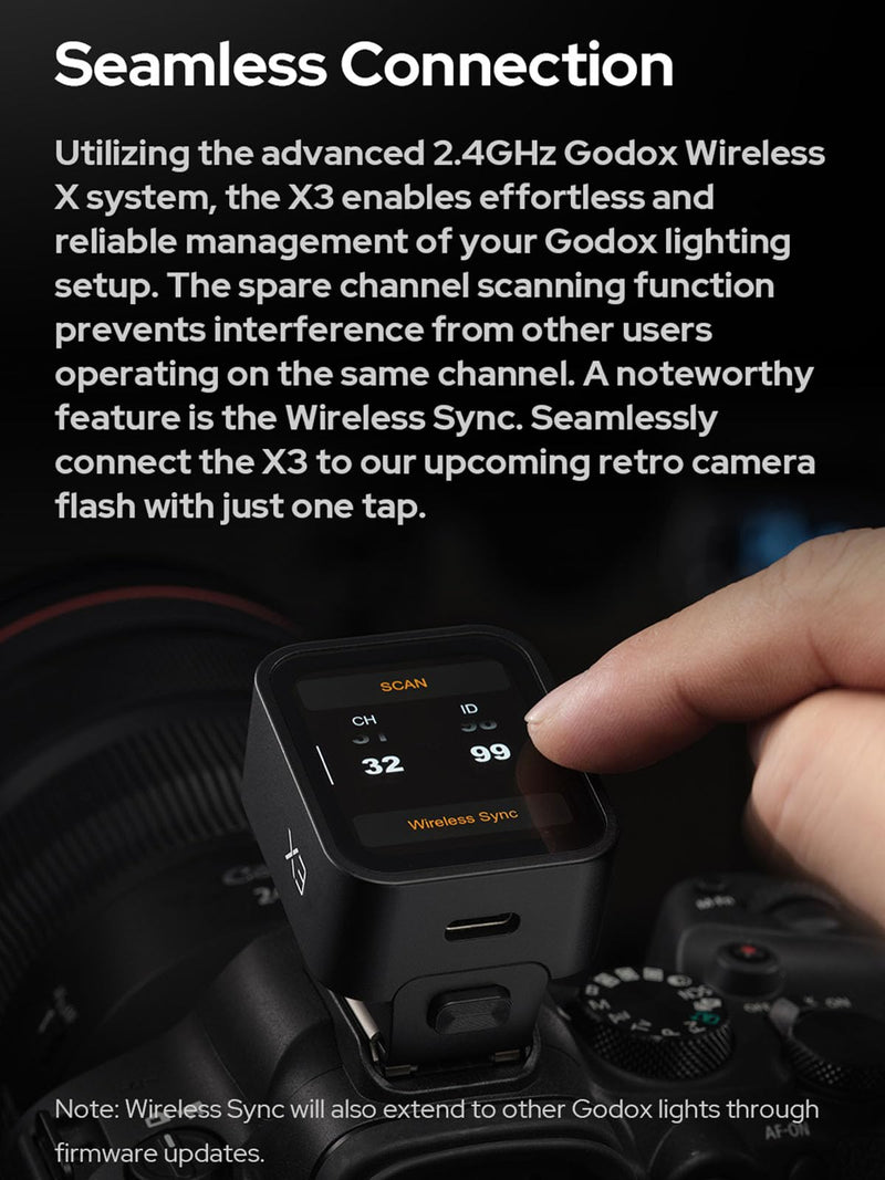 Godox X3N TTL Wireless Flash Trigger for Nikon - OLED Touchscreen Transmitter, Built-in Lithium Battery, Perfect for Godox V1 & V100
