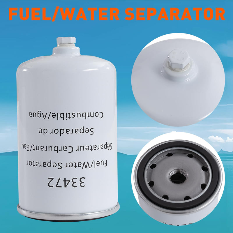 Fuel Water Separator 33472, Fuel Water Separators Heavy Duty Spin On Water Fuel Separator，Pack of 1