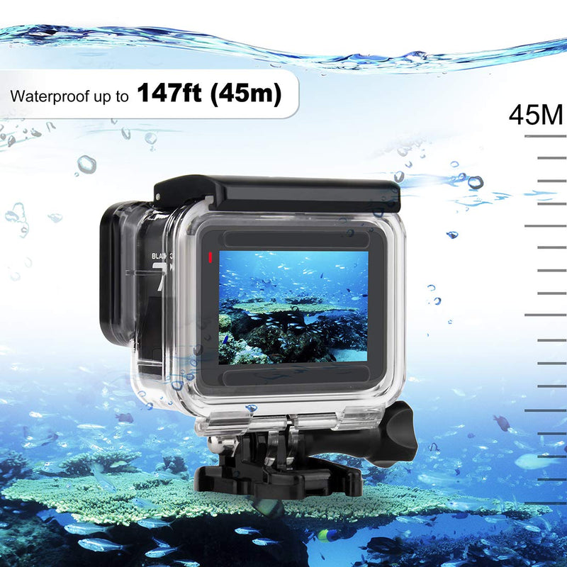 Waterproof Housing Case with Dive Filter for GoPro Hero 7 Black, Hero 6 Black, Hero 5 Black, Hero (2018) Camera - 45 Meters Underwater Photography - with Red, Light Red and Magenta Filters Waterproof Housing+Filters for Hero 5/6/7 Black